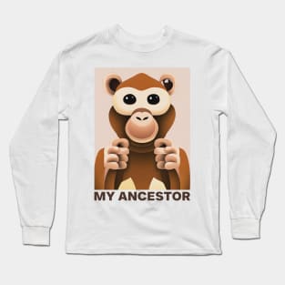 My Ancestor - Funny Monkey Face Long Sleeve T-Shirt